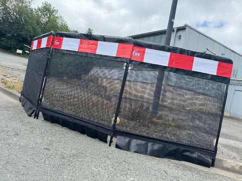 Frässchutzwand mobile Schutzwand Freischneider Wurzelfräse Stein Mäharbeiten Modular Guarding System MGS  Beschermschild protection pour fraiseuse  mobile pour débroussailleuse  Freesbescherming afscherming voor bosmaaiers Beschermwanden Beschermschild